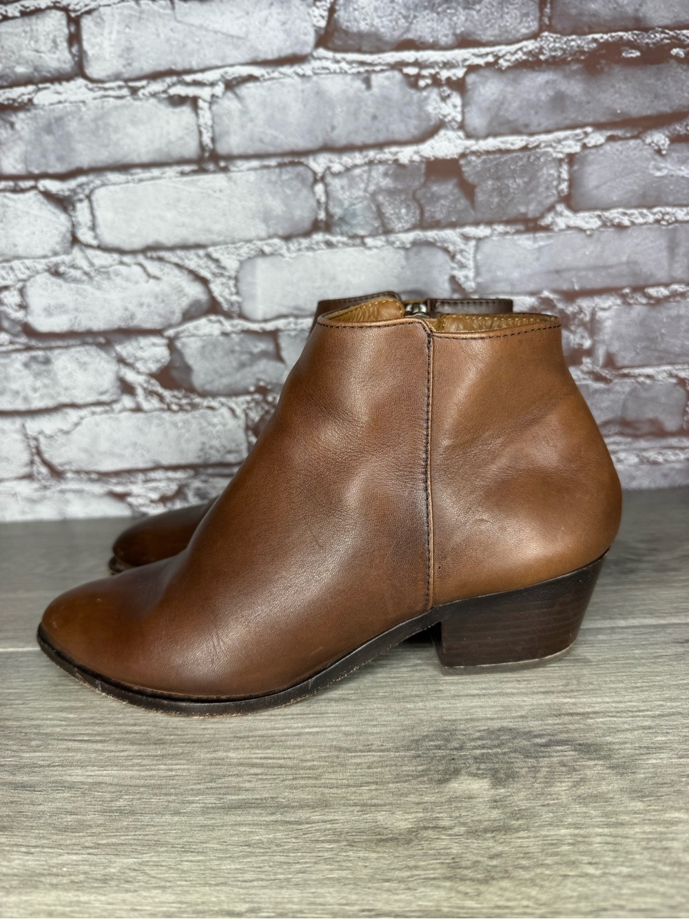 Thursday Boot Comany Booties Downtown Toffee Leather Side Zip Women 7.5M US/38EU
